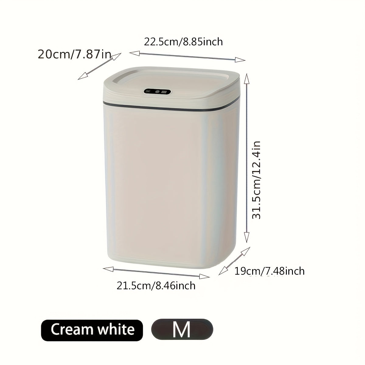 Smart detector trash can with quiet close and odor-proof; multiple capacity options for various rooms; battery operated (AA), batteries not included.