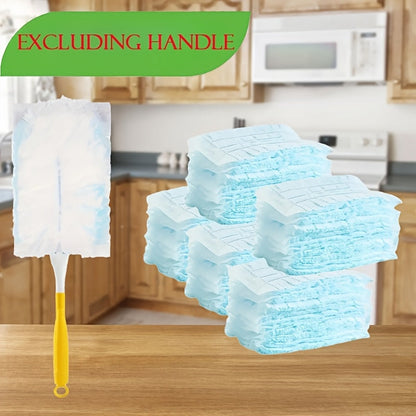 Replacement pack of 10 disposable electrostatic dusting cloths for electronics, furniture, blinds, and ceiling fans. No handle included. Removes dust without the need for electricity. Perfect for dust removal and cleaning supplies.