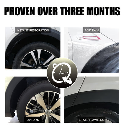 Loorsan & Plastic Restorer Paste for car surfaces - Black Shiny Finish, Easy Application, Restores Aging Damage, Before-and-After Results Shown