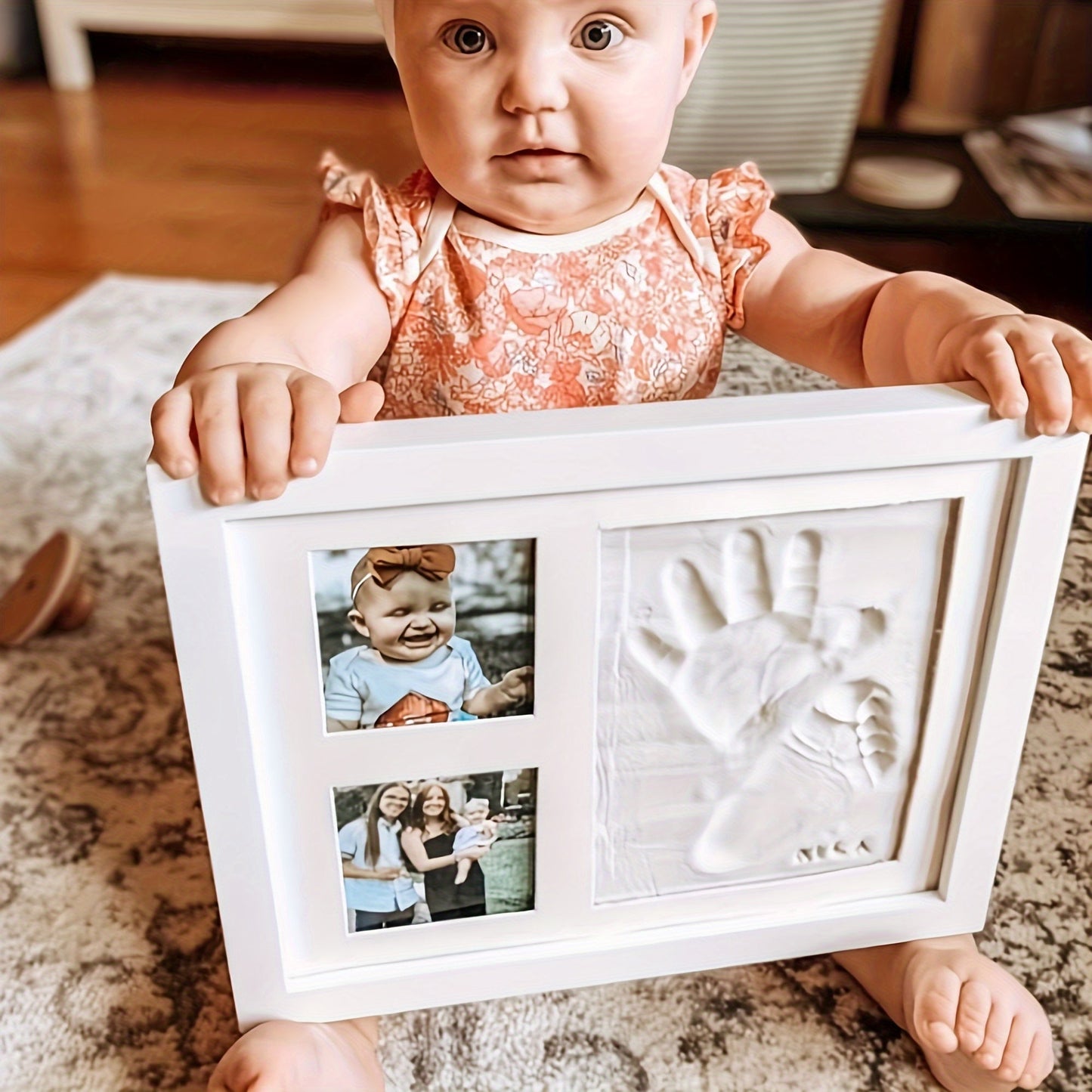 Capture lasting memories with the ERUW Baby Handprint & Footprint Keepsake Frame Kit! This acrylic memory preserver is perfect for babies aged 0-3 years old. Personalize it as a thoughtful baby shower, Thanksgiving, or Christmas gift for boys and girls