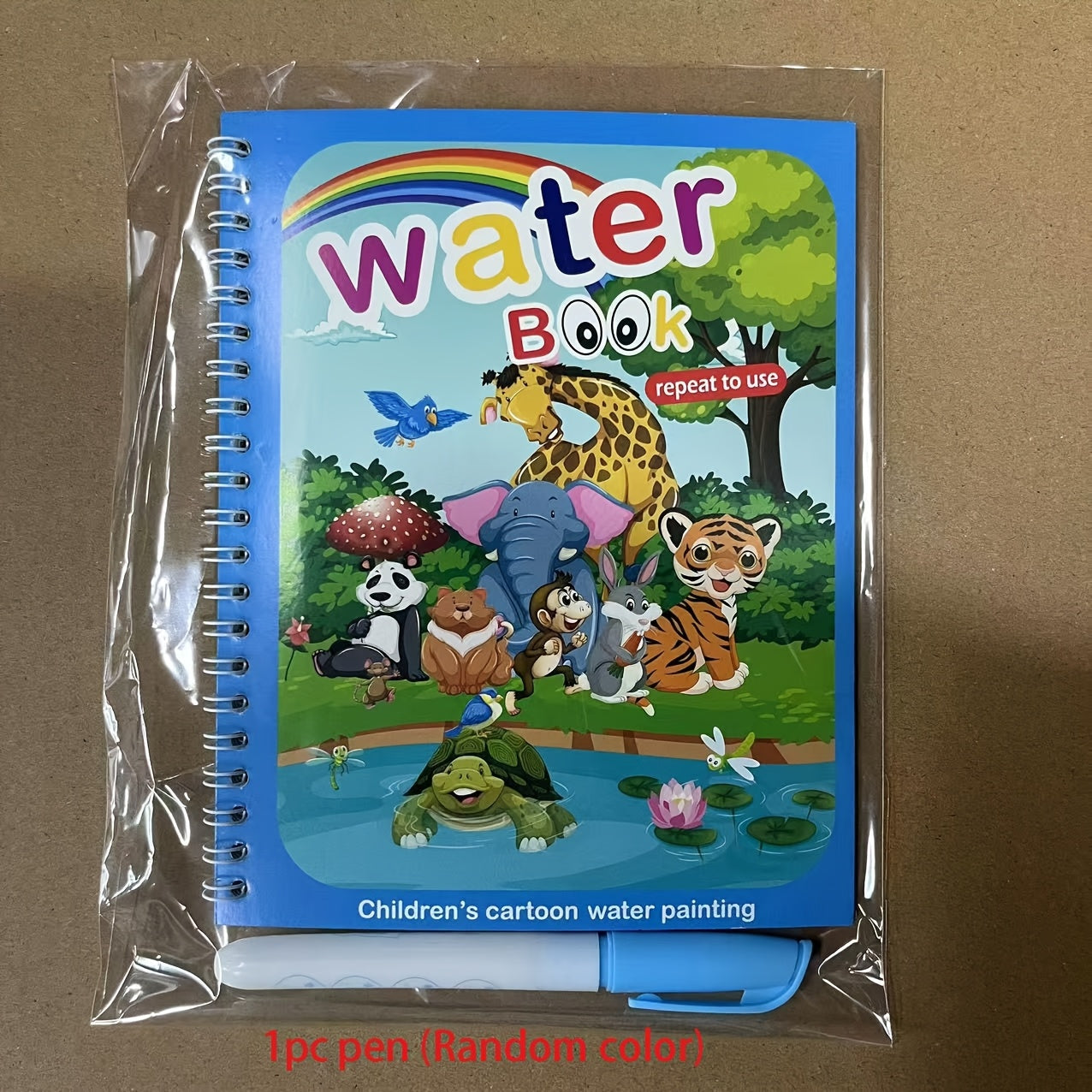 Reusable water drawing books for children with water pen, promoting imaginative play and enhancing drawing skills using paper material in mixed colors.