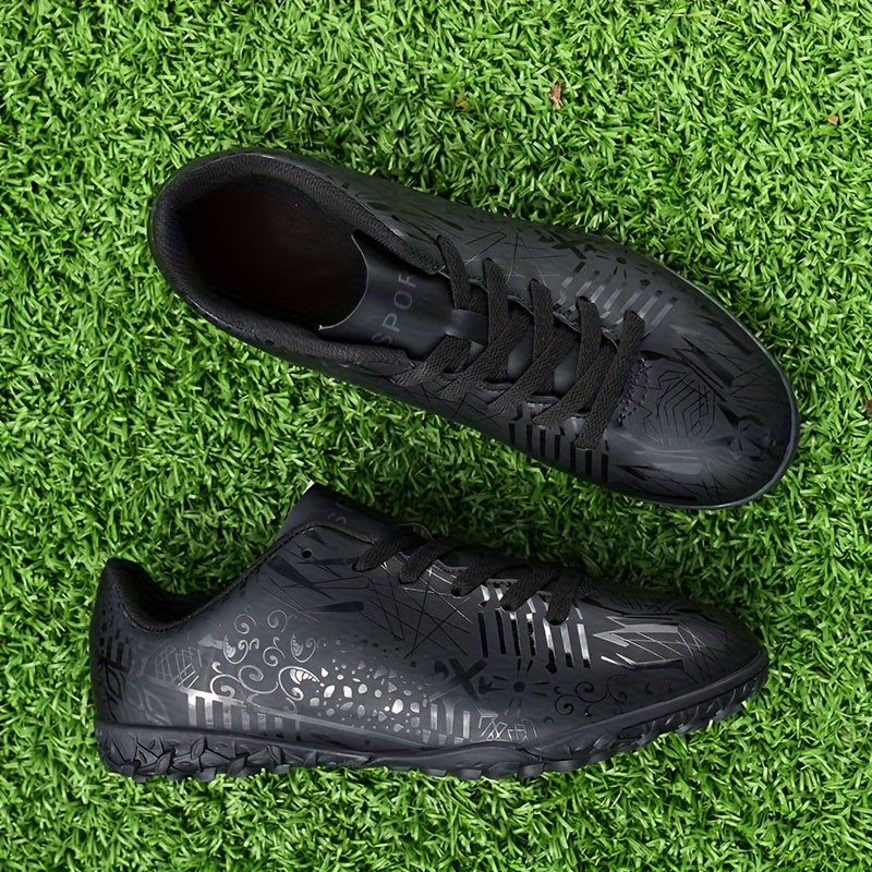 Unisex Adult Soccer Cleats with Waterproof PVC Upper, Breathable Fabric Lining, TPR Sole, and Lace-Up Closure. Suitable for All Seasons.