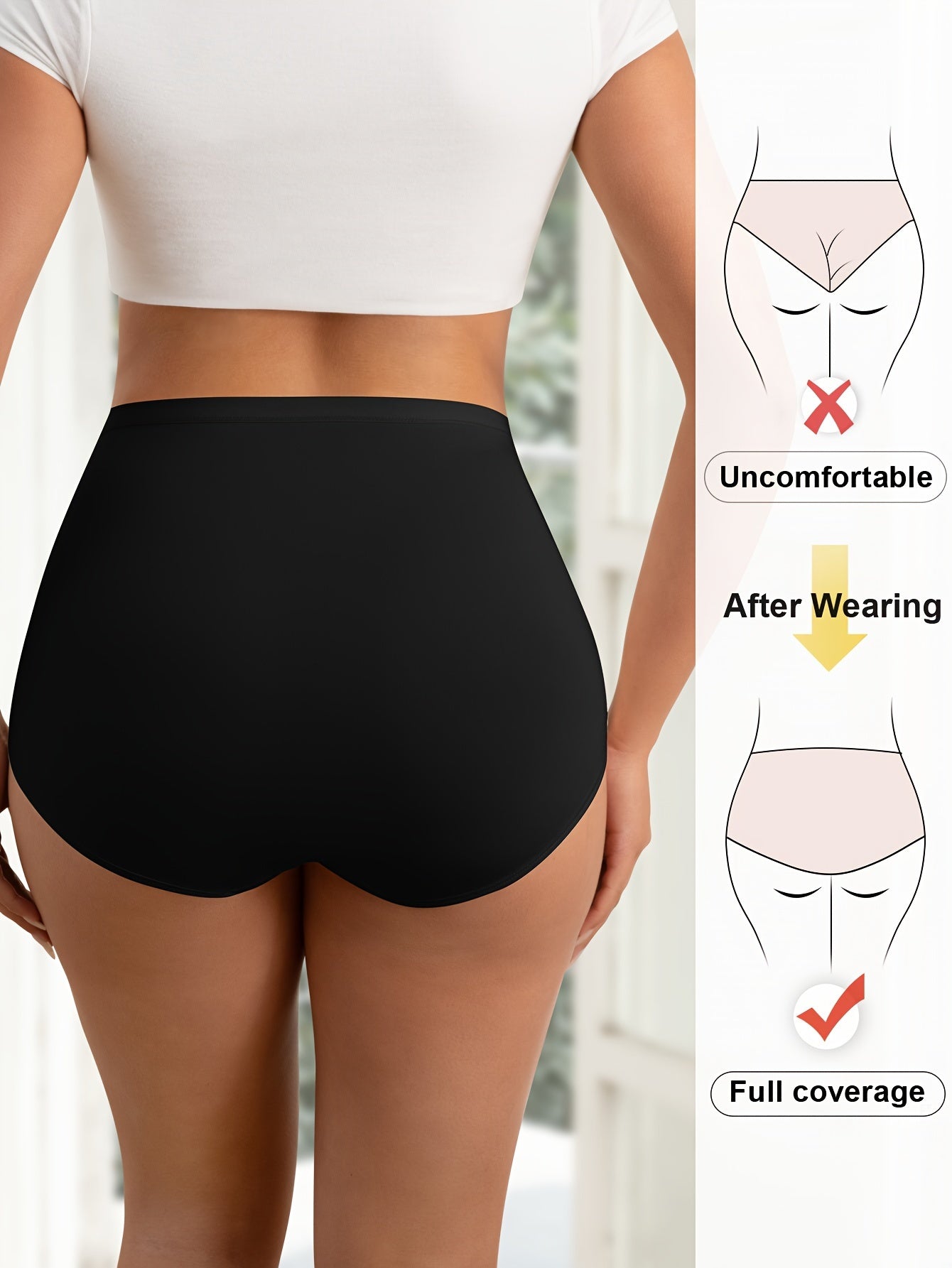 MIOTAN High-Waist Tummy Control Panties: Soft, Lightweight, Black, 1pc, Elastane Construction for Tummy Control