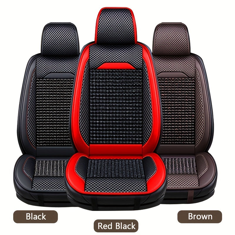 1pc Wooden Bead Car Seat Cover - Breathable and Durable