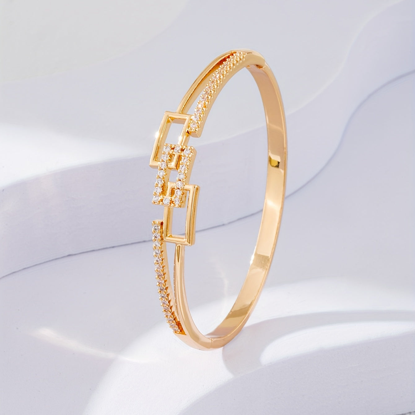 Elegant Zirconia Inlaid Bracelet Inspired by Korean Minimalism - Perfect Mother's Day Present