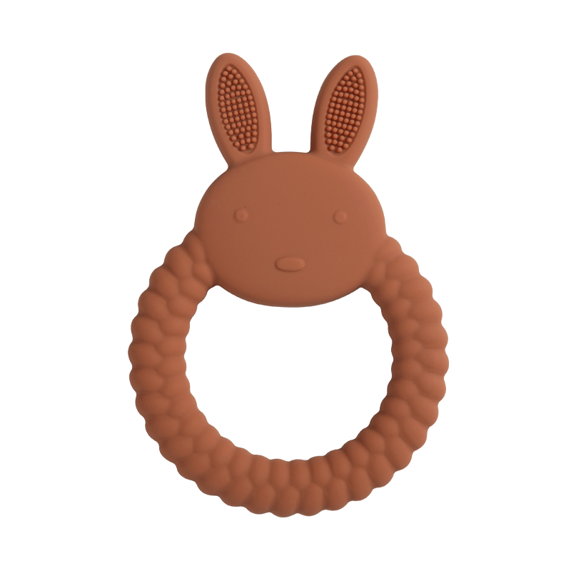 Silicone Teething Toy for Babies - Cute Rabbit Design, Safe for Chewing and Soothing Gums, Perfect for Newborns