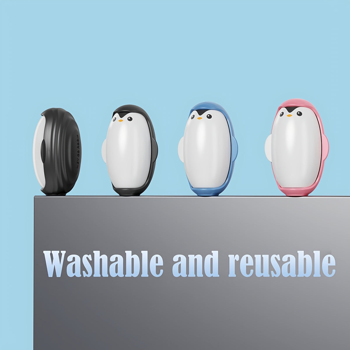 1pc Cute Penguin Reusable Pet Hair Remover Roller - Washable, Strong Adhesion for Cat & Dog Fur on Clothes and Furniture