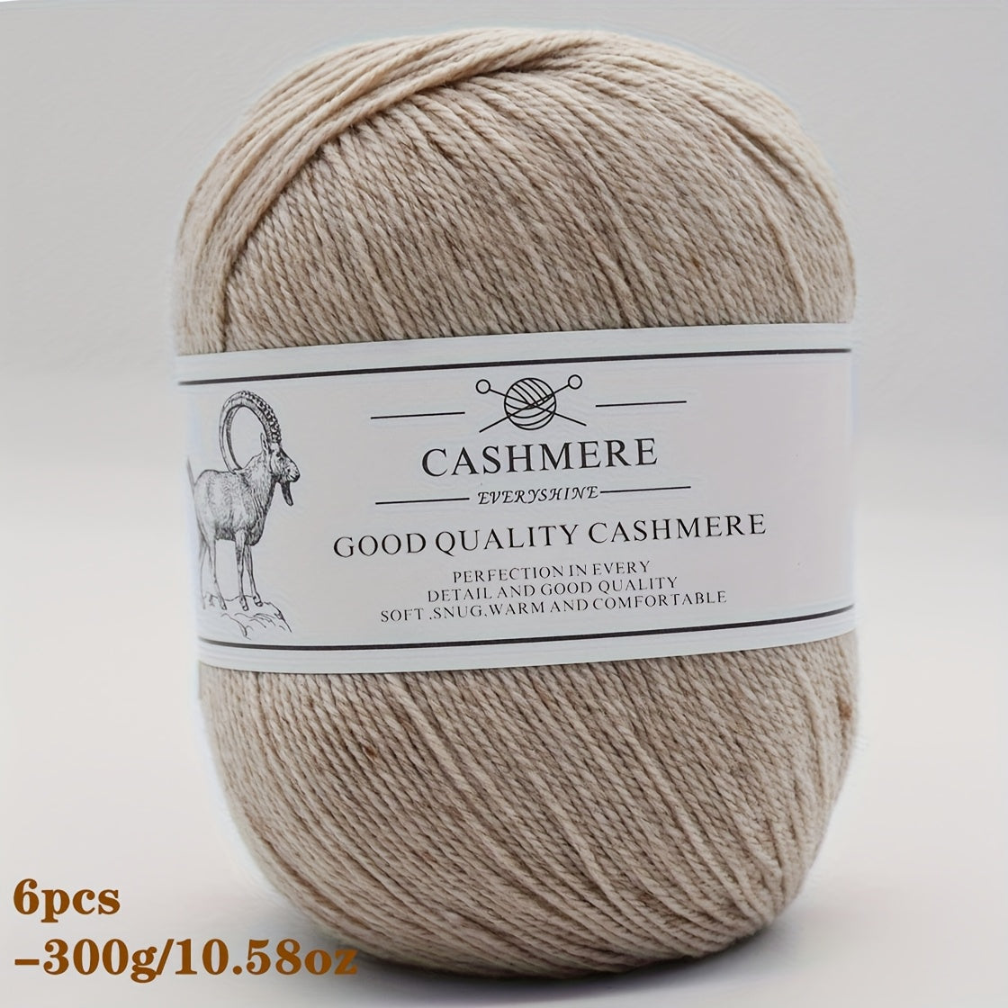 6-Pack Luxurious Cashmere Yarn for Knitting and Crocheting - Soft, Warm, Durable 80% Cashmere 20% Acrylic Blend - Perfect for Sweaters, Pants, Gloves, Hats, and DIY Crafts - 1.76oz Each