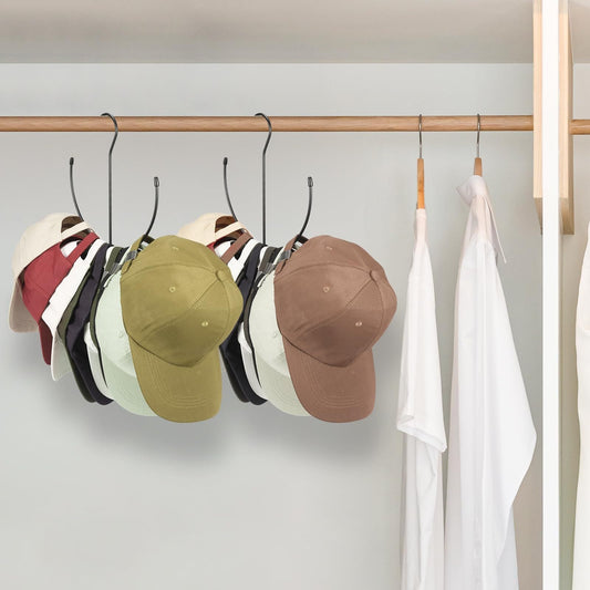 3-Pack of versatile hat hangers made of black metal, perfect for organizing scarves, belts, tank tops, hats, bras, and shoes. Simple installation with no power needed, ideal for keeping your home, kitchen, or entryway tidy and organized.