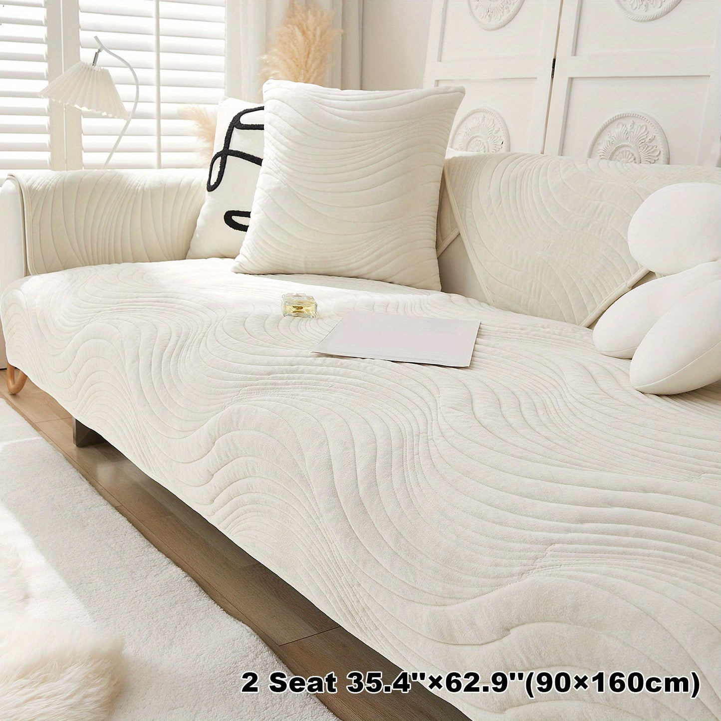 Stylish Nordic-inspired plush sofa cover for living room and office.