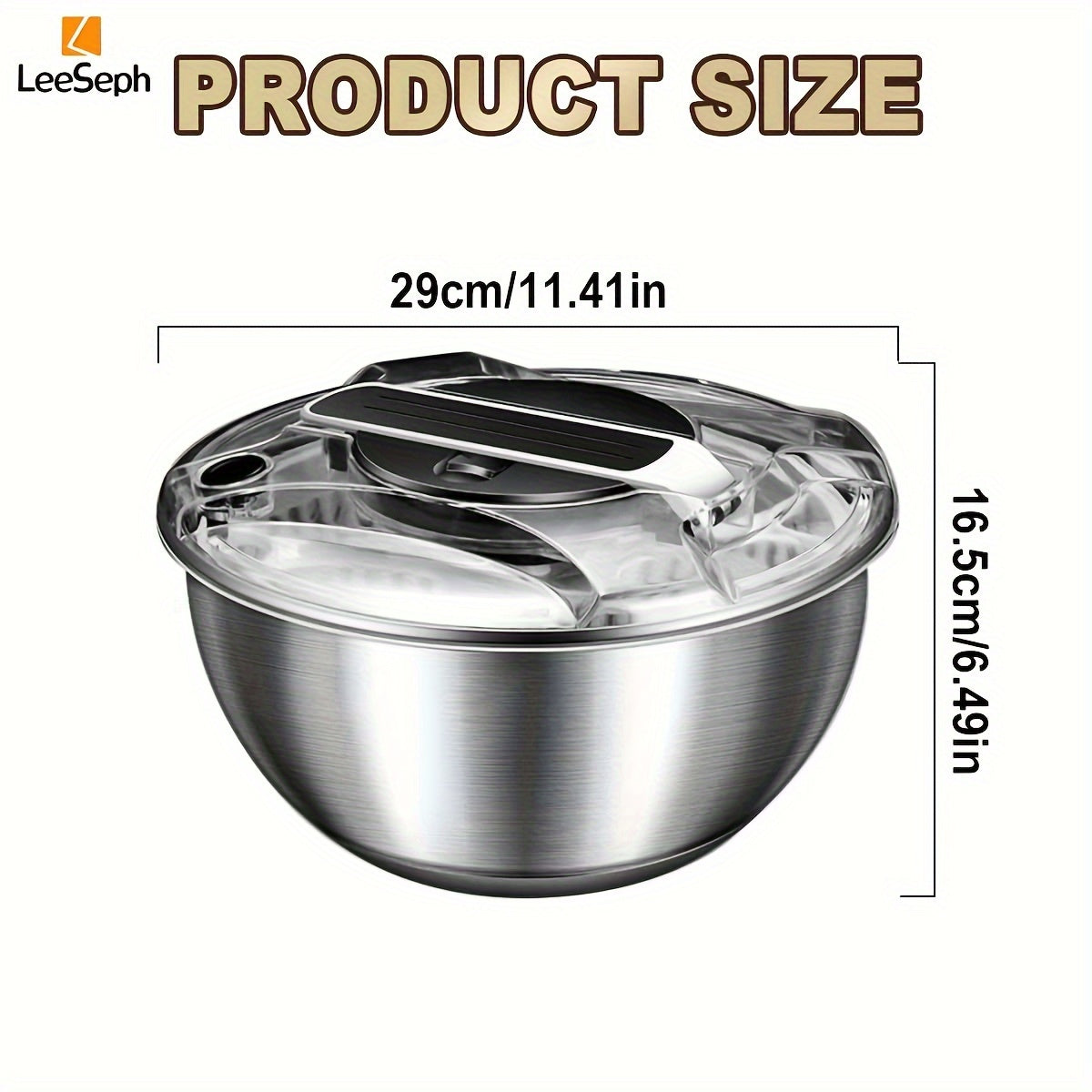 Stainless Steel Salad Spinner - 3.5L Capacity, Easy-Press Manual Operation, Double Layer Design for Crisp, Fresh Salads - Ideal for Home Kitchens and Washing Vegetables & Fruits