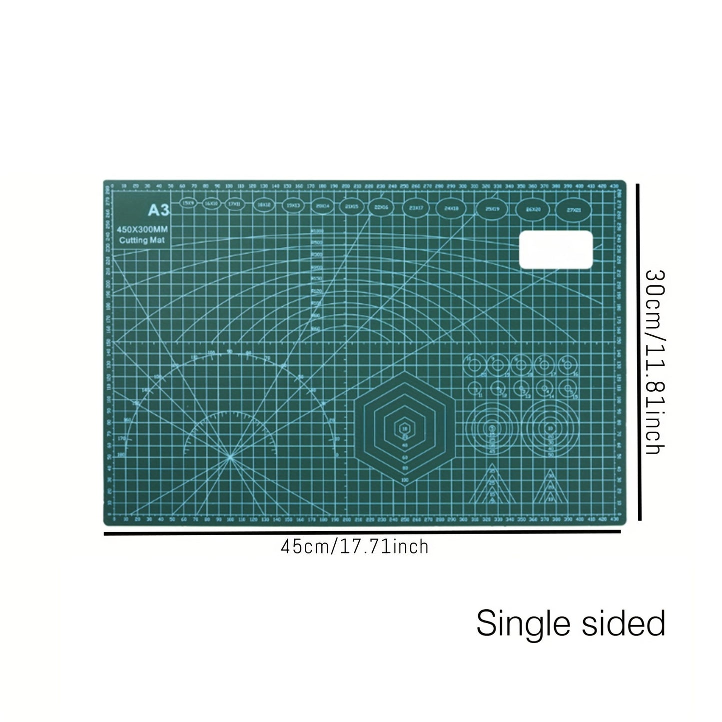 Durable A3 cutting mat for quilting and sewing, featuring a high-precision non-slip surface for fabric, paper, and crafting projects. Ideal for crafters and hobbyists.