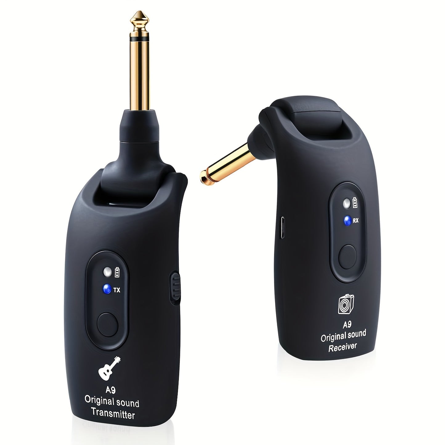 2.4GHz Wireless Guitar System for Various Instruments. Rechargeable Audio Transmitter Receiver.