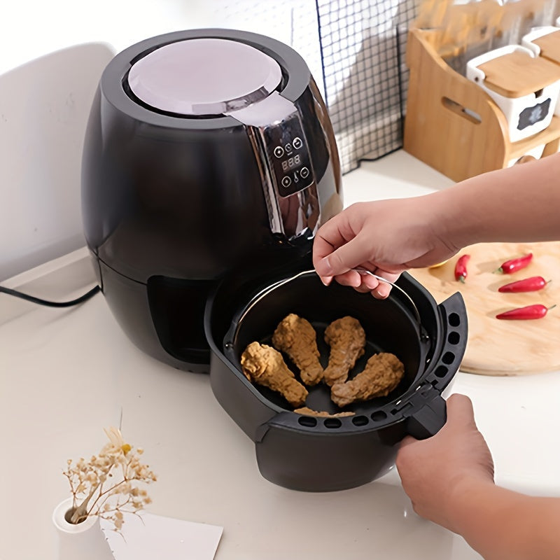 Single piece of kitchen accessory set including an air fryer basket and a heat-resistant cake baking pan with handle - perfect for baking and cooking in your home kitchen.