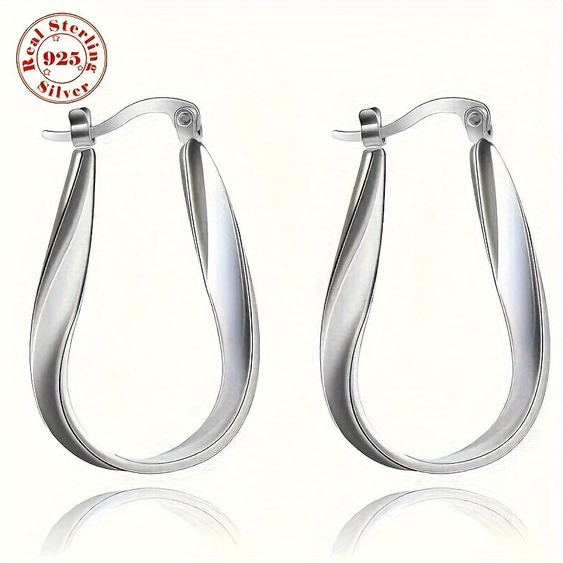 Sterling Silver Mobius Twist Hoop Earrings for Women - Elegant and Hypoallergenic, Ideal for Everyday Wear. The Perfect Gift Choice