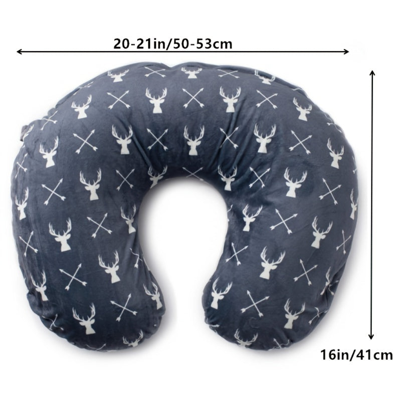 Nursing Pillow Cover for Breastfeeding: Soft Minky Cover for U-Shaped Pillows, Designed for Babies 6-11 Months Old