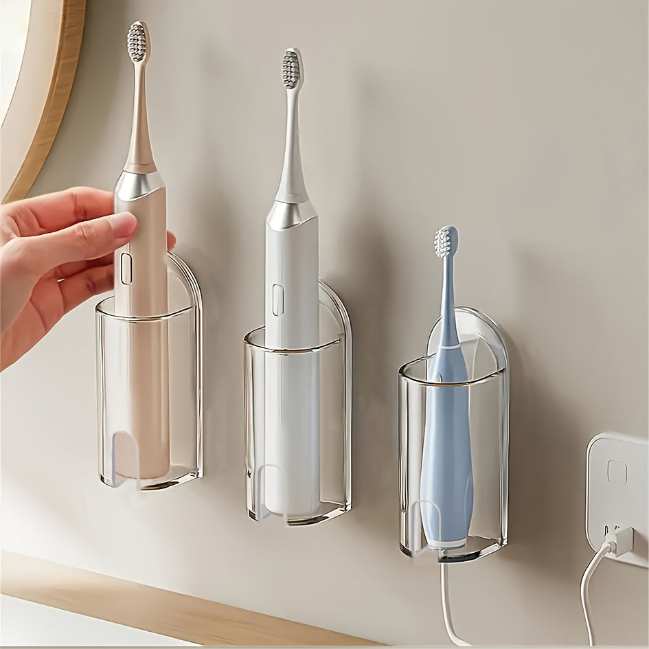 2 Self-Adhesive Electric Toothbrush Holders - Space-Saving Bathroom Organizers, Ideal for Christmas and Halloween Decor, Gifts, and Storage.