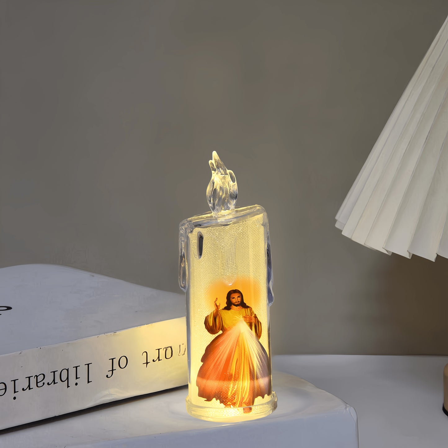 LED candle suitable for daily prayer, Easter decorations, believer gifts, parishioner gifts, and church decor.