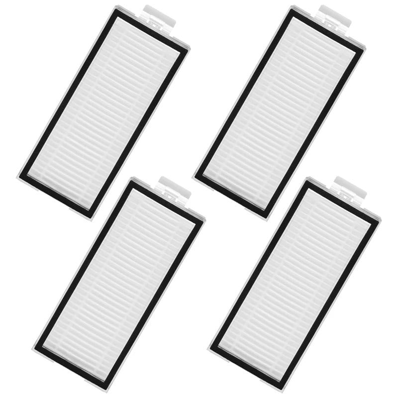 Durable White with Black Frame, 4-Pack of High-Efficiency Washable HEPA Filters Compatible with Roborock Q7, Q7+, Q7 Max, Q7 Max+, Q5 Pro, Q5 Pro+, Q8 Max, Q8 Max+ Robot Vacuums - Perfect for Home Cleaning