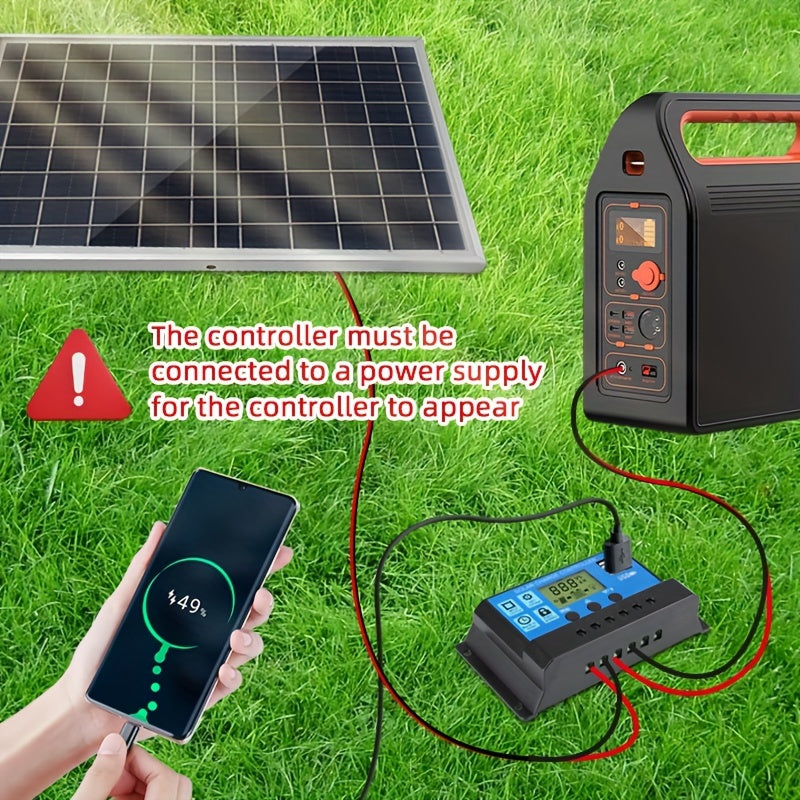 Portable outdoor solar panel kit with controllers of 60A/80A/100A, outputs 12V-18V-24V. Includes USB 5V solar charger for power banks, camping, hiking, cars, boats, phones, street lights