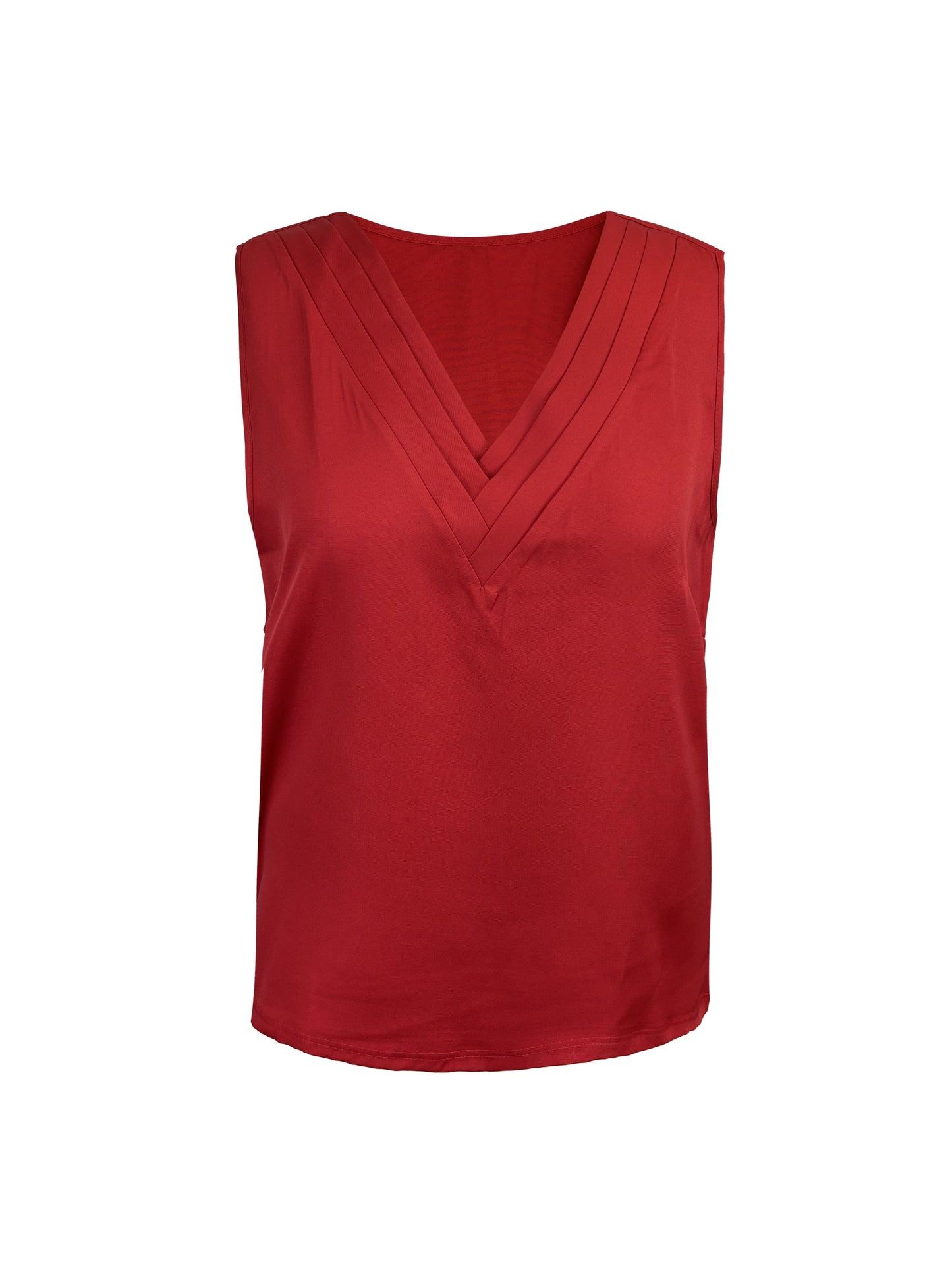 Stylish V-Neck Tank Top for Women - Breathable Polyester/Spandex Blend, Machine Washable, Ideal for Summer