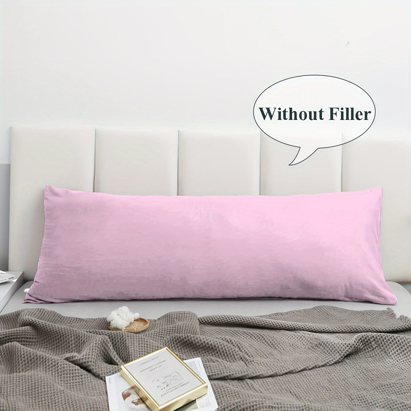 Soft and Breathable Body Pillow Cover, Premium Quality Long Pillowcase in Plain Brushed Design (Pillow Core Not Included). Envelope Pillow Protector Ideal for Bedroom, Sofa, and Home Decor.