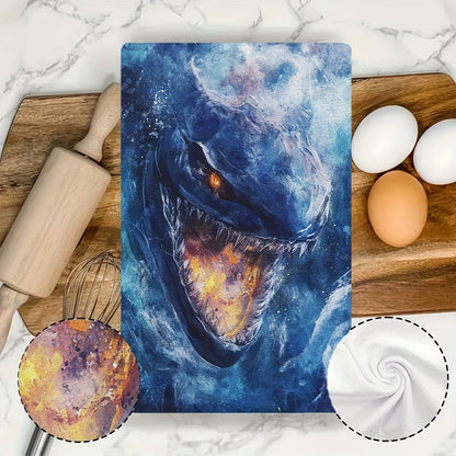 Set of 2 Ultra Soft Kitchen Towels featuring Subnautica Leviathan Design, Highly Absorbent & Machine Washable Dish Hand Towels, Size 40.64x60.96 cm - Ideal for Holiday Decor & Daily Use, Kitchen Hand Towels | Unique Artistic Design | Sturdy and