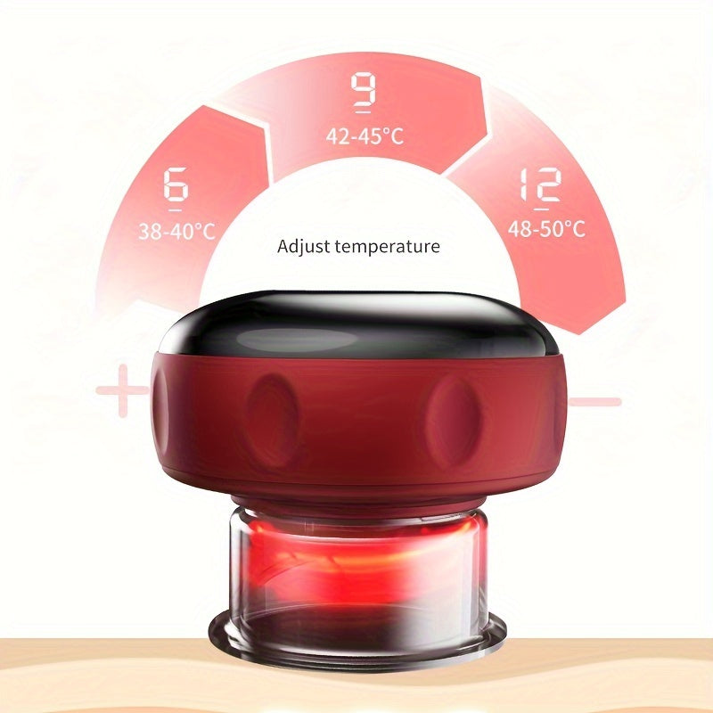 Nalunkang Intelligent Vacuum Cupping Massager with Electric Heating and USB Rechargeable Battery, Oil-Infused for Home Use and Gifts