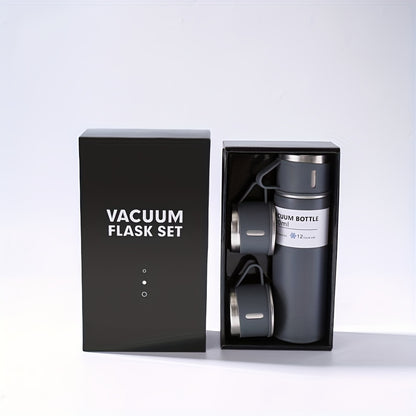 Stainless Steel Vacuum Insulated Bottle Set, 500ml capacity, ideal for hot and cold beverages, sports, and leisure.