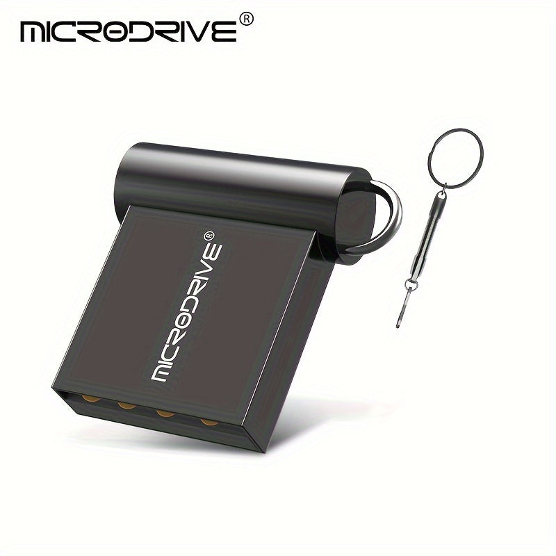 MICRODRIVE Супер Мини Металлический USB 2.0 Флеш-накопитель с Брелоком - Доступен в 16ГБ, 32ГБ, 64ГБ