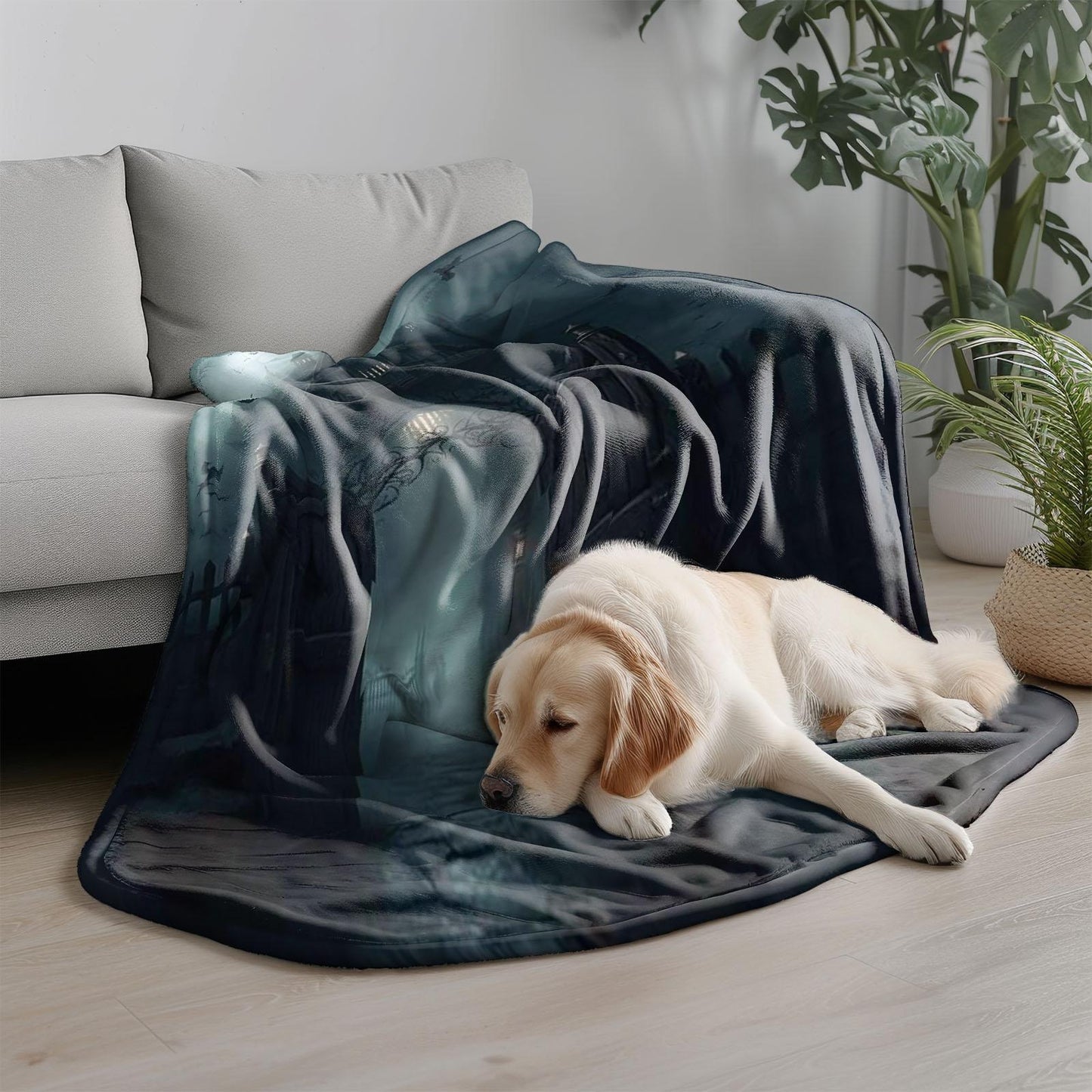 The Ultra-Soft Electric Gothic Flannel Throw Blanket offers a modern take on a classic style, providing year-round comfort. Featuring a bold print and machine washable fabric, this versatile blanket is perfect for cozy nights on the couch, extra warmth