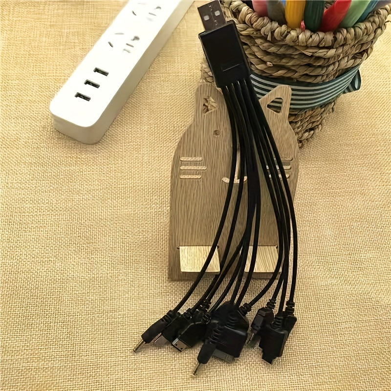 Multi-functional data cable allows for convenient charging of multiple devices with one connector.