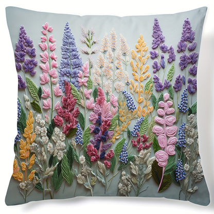 Soft and durable floral embroidered pillowcase with invisible zipper closure. Perfect for decorating bedroom bedding and sofa. Pillow insert not included.