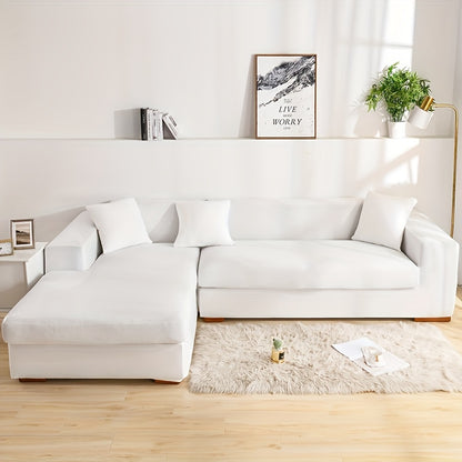 Modern sofa cover with non-slip elastic band, machine washable, made of 95% polyester and 5% spandex. Compatible with various sofa sizes, no printing, stitched craftsmanship, fabric weight of 100-120 g/m².