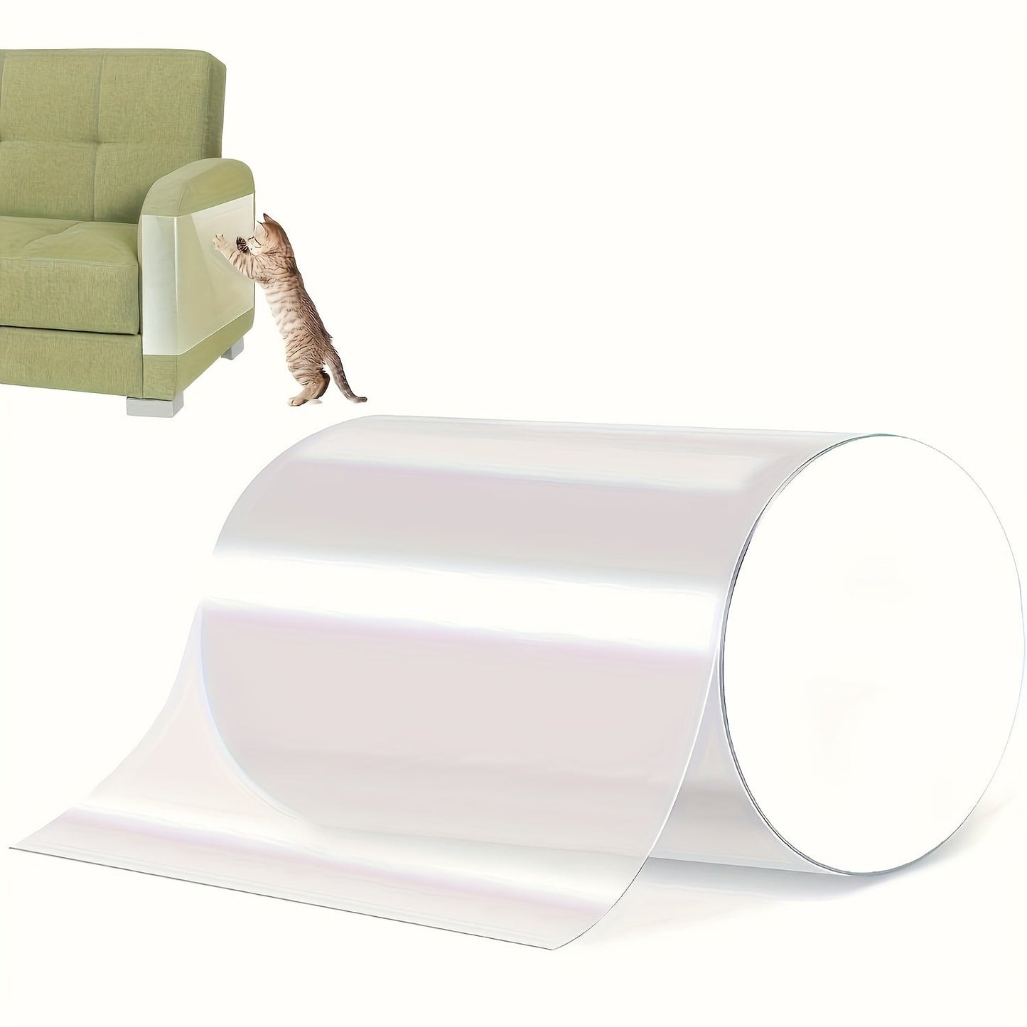 Transparent Furniture Protector: Cat Training Tape for Sofa, Couch, Carpet, Door - Includes 1 Roll of Anti-Scratch Cat Tape