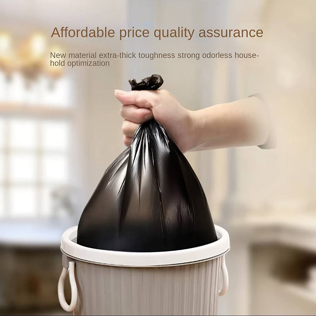 Get 100 pieces of cost-effective black garbage bags, each weighing 180g. Enjoy a special Christmas Halloween promotion price for these bags made from healthy and new materials. Perfect for use at home, in the office, or in the car, these bags are