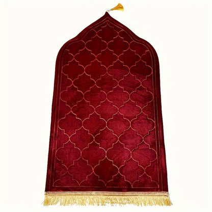 Premium outdoor prayer mat with tassel design - non-slip, durable, and comfortable for home and garden decor.