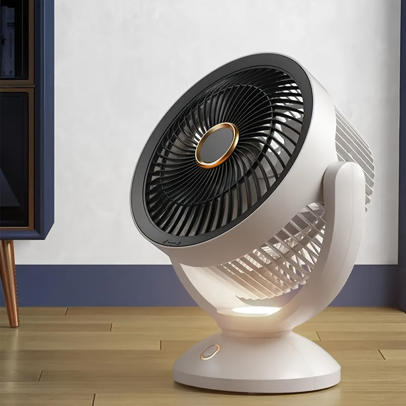 Household Desktop Fan with Adjustable Wind Speed and Night Light - 1pc Tabletop Air Circulation Fan for Office and Home