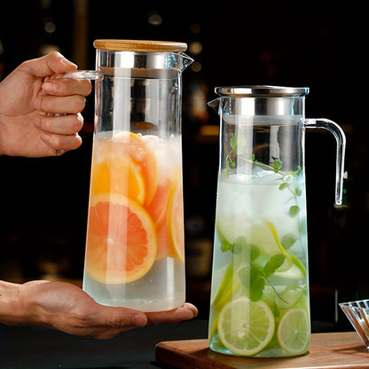 - Spacious, heat-resistant juice jug with handle
- Suitable for iced tea and beverages 
- Great for home and office.