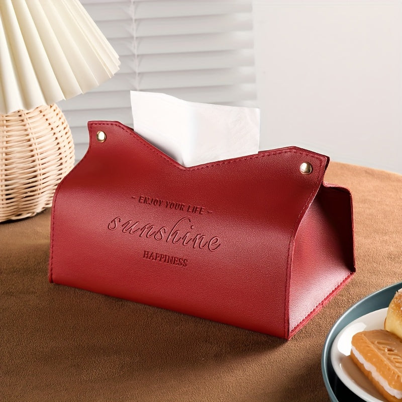 1 piece of leather tissue box for car and home decoration, large storage box for napkins, suitable for living room, bedroom, kitchen, and desktop. Makes a perfect Christmas or Halloween gift.