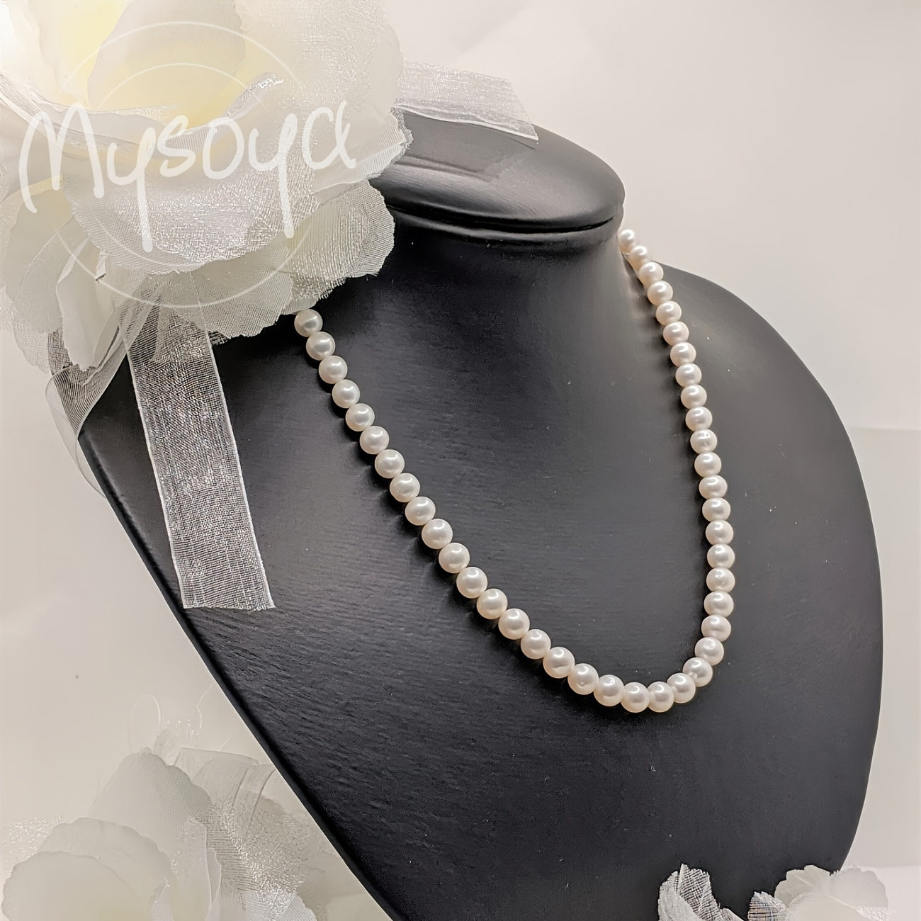 Handcrafted Freshwater Pearl Necklace: MYSOYA Elegant Exquisite Necklace with 6-7mm Round Gemstone. Perfect for Bridal Jewelry, Birthdays, Weddings, Anniversaries. Luxury Style for Any Season. Includes Valentine's Day Gift Box.