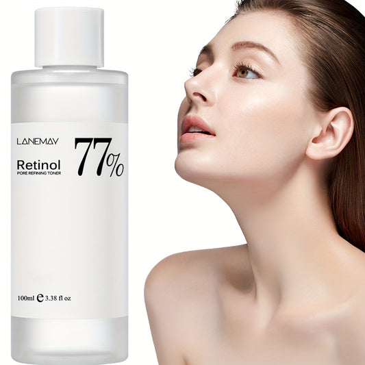 100ml of 77% Soothing Toner with Retinol for sensitive, dry, and aging skin, helps refine and exfoliate the face.