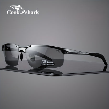 Cook Shark's new high-end polarized sunglasses offer UV protection for men who drive or fish.