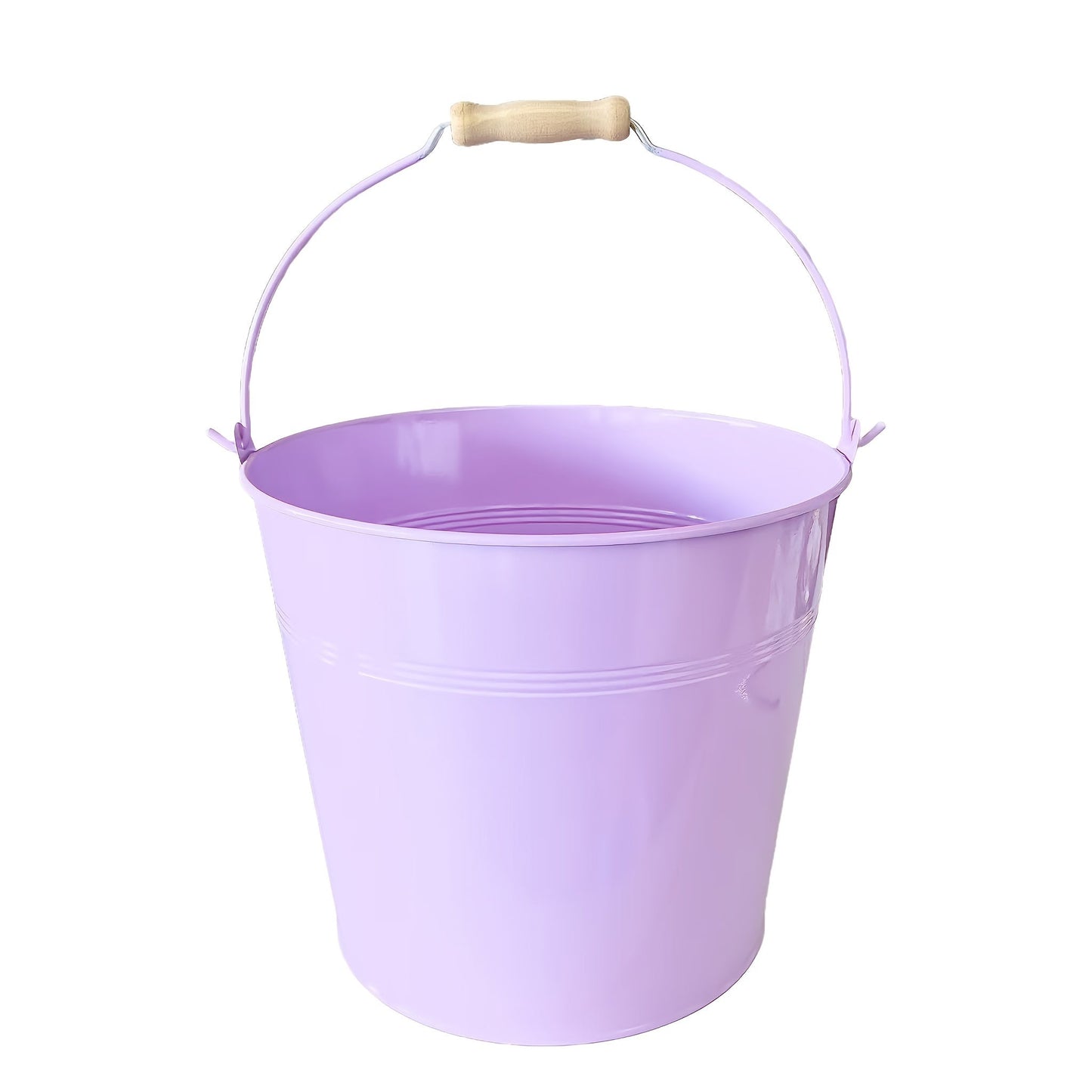 This heavy-duty stainless steel bucket, measuring approximately 25.4 centimeters, is perfect for parties, weddings, crafts, tableware, and table centerpieces. The metal bucket features a galvanized golden finish and a convenient handle for easy carrying.