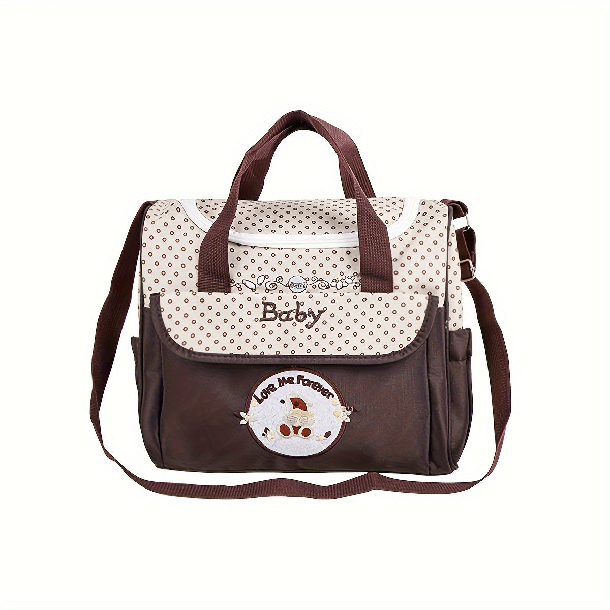 This versatile and durable messenger bag is made of lightweight polyester with a fun animal print design. It can be used as a multi-functional shoulder satchel for travel or as a cute bear diaper bag with multiple pockets for mothers. Suitable for ages