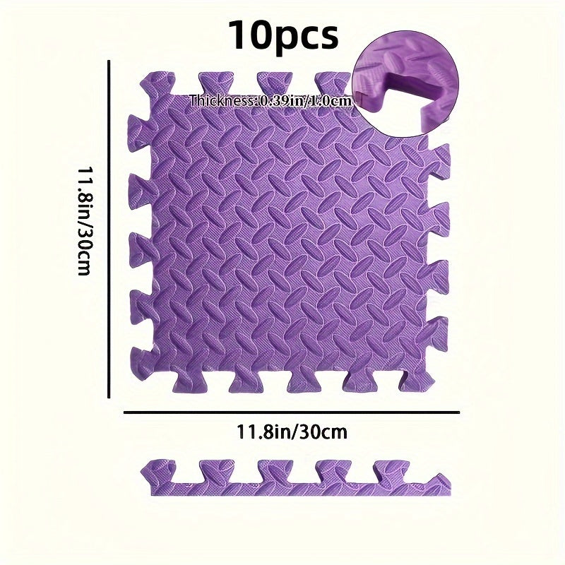 Easter Gift: 10-Pack of Foam Mats for Children Climbing with Non-Slip Anti-Fall Waterproof Technology. Mats are 30cm Long, 30cm Wide, and 1.0cm Thick, Available in 10 Colors for Arbitrary Splicing.