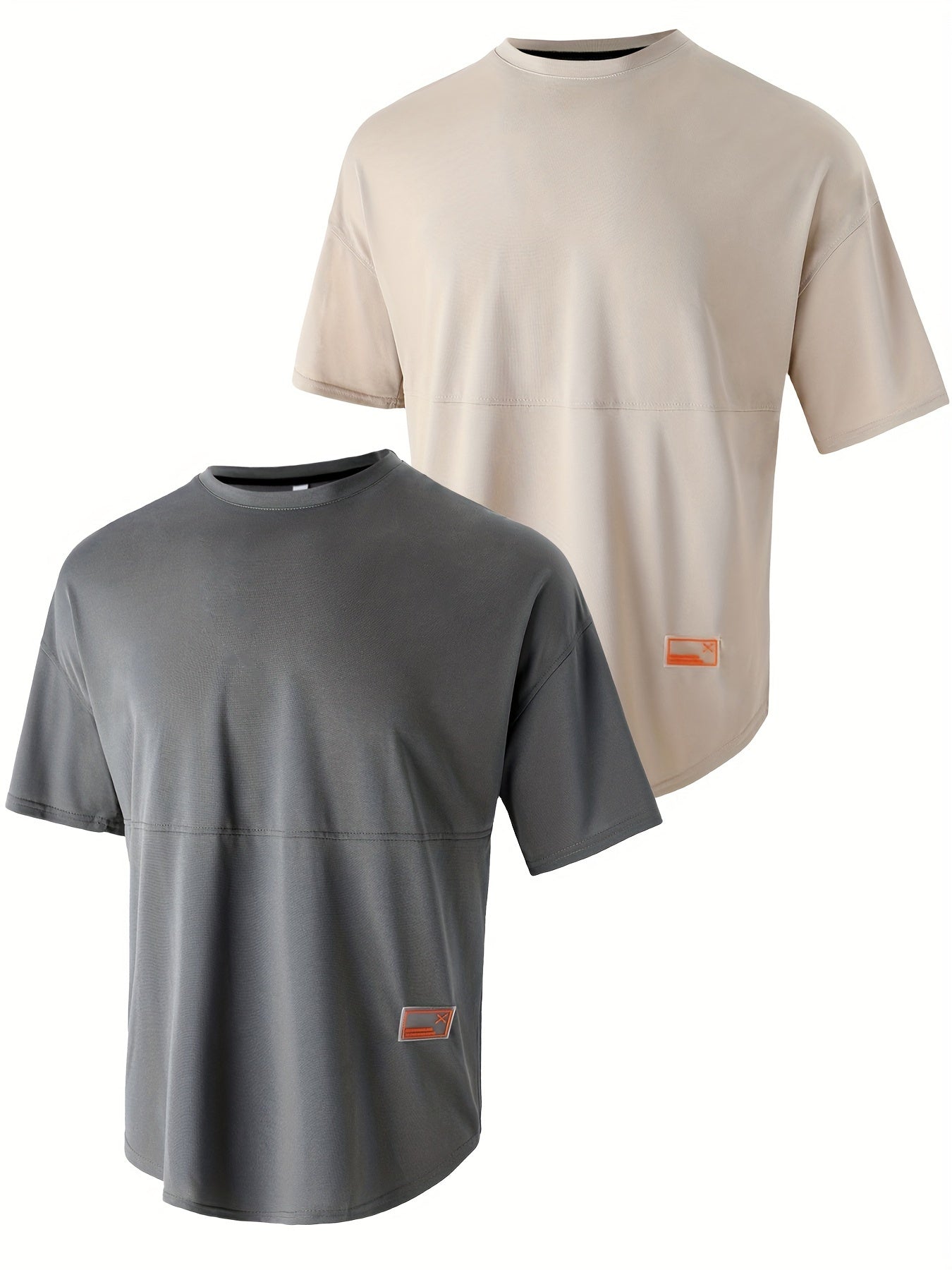 Men's casual sports T-shirt with round neck, short-sleeved, versatile for outdoor activities.