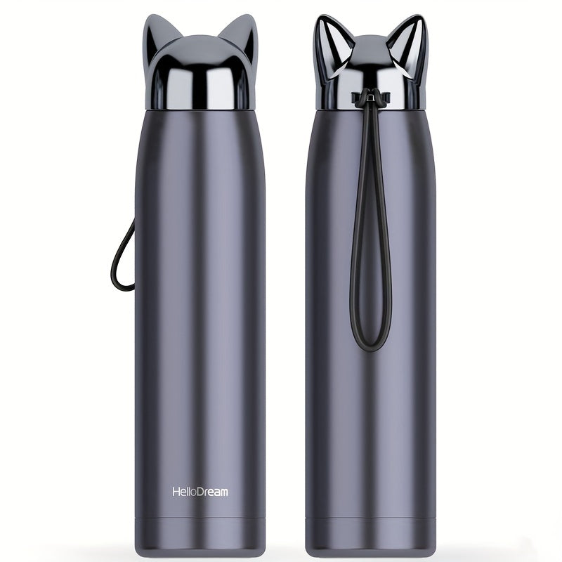 1pc Stainless Steel Insulated Vacuum Cup with Cat Ears, 320ml/10.8oz BPA Free, Cute Kawaii Design for Hot and Cold Drinks, Perfect for Travel, Birthday Gifts