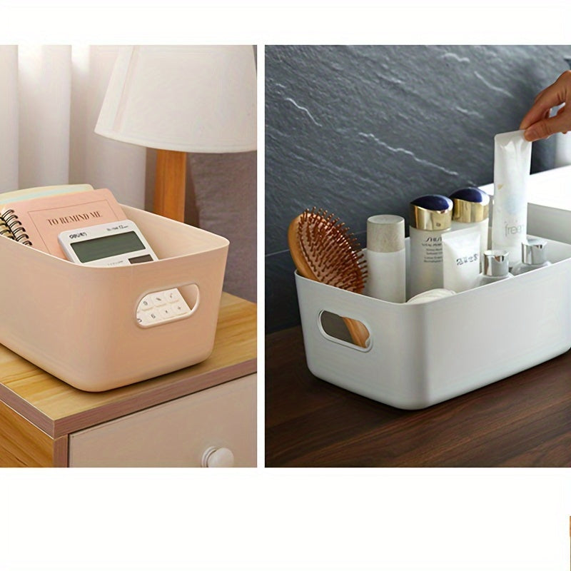 Durable plastic organizer for cosmetics, kitchen items and snacks.