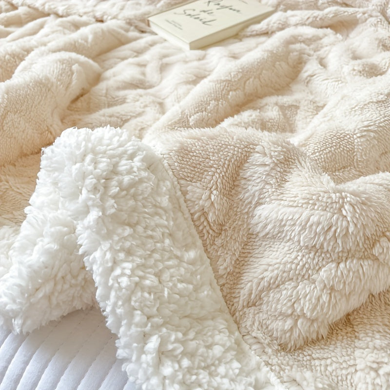 Thickened double-sided AB version velvet blanket for warmth and comfort in your home or on the go. Perfect for use on sofa, couch, bed, office, or while camping and travelling.